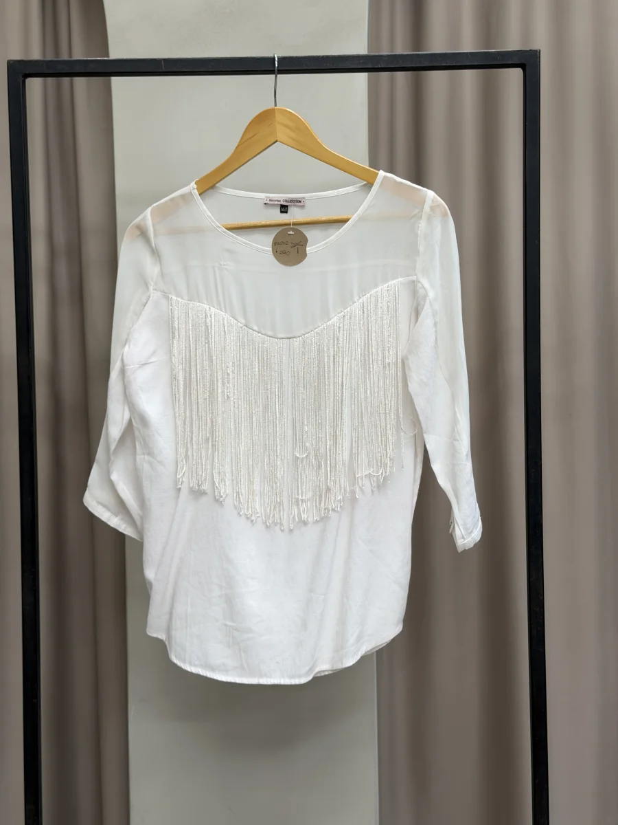 Blusa de flecos Bershka