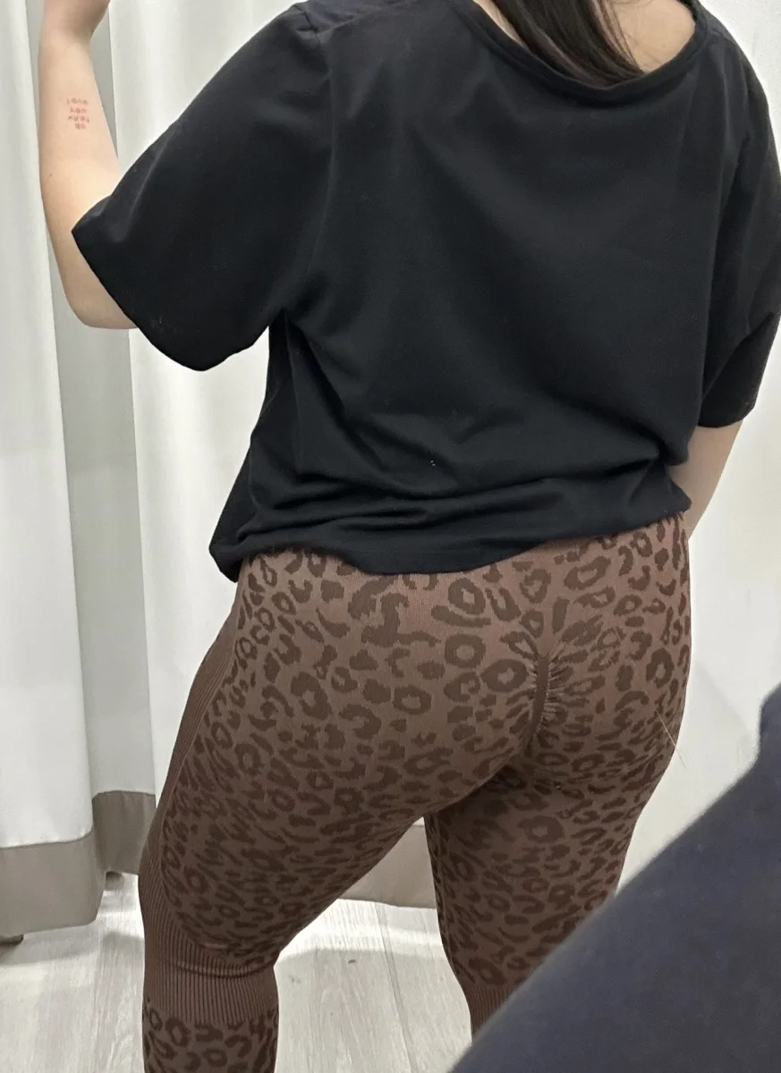 Calza animal print con frunce